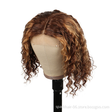 SPARK Wholesale Highlight Short Bob Human Hair Wigs For Black Women, Hd Lace front Wigs, Highlighted Human Hair Wigs